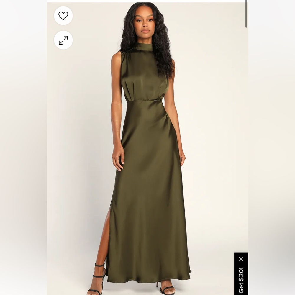 Lulus olive green maxi dress